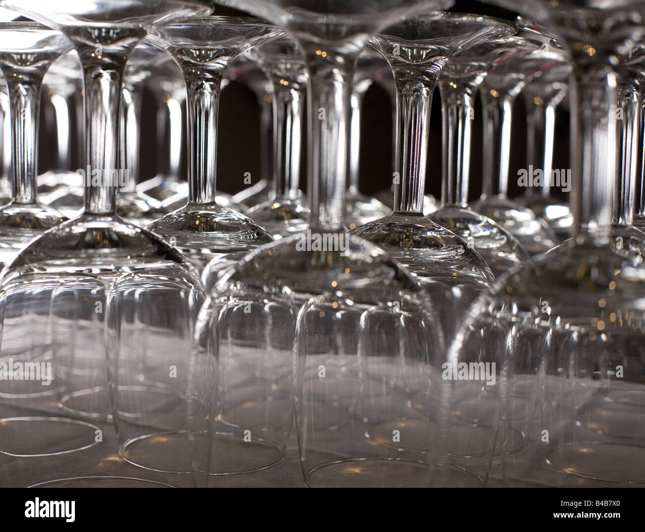 Rack of Glasses Stock Photo - Alamy