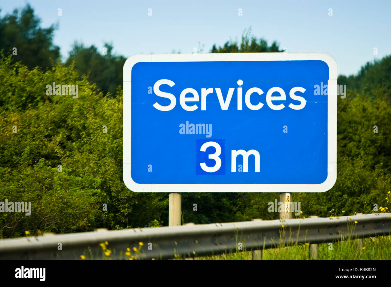 UK motorway services mileage countdown board England UK Stock Photo