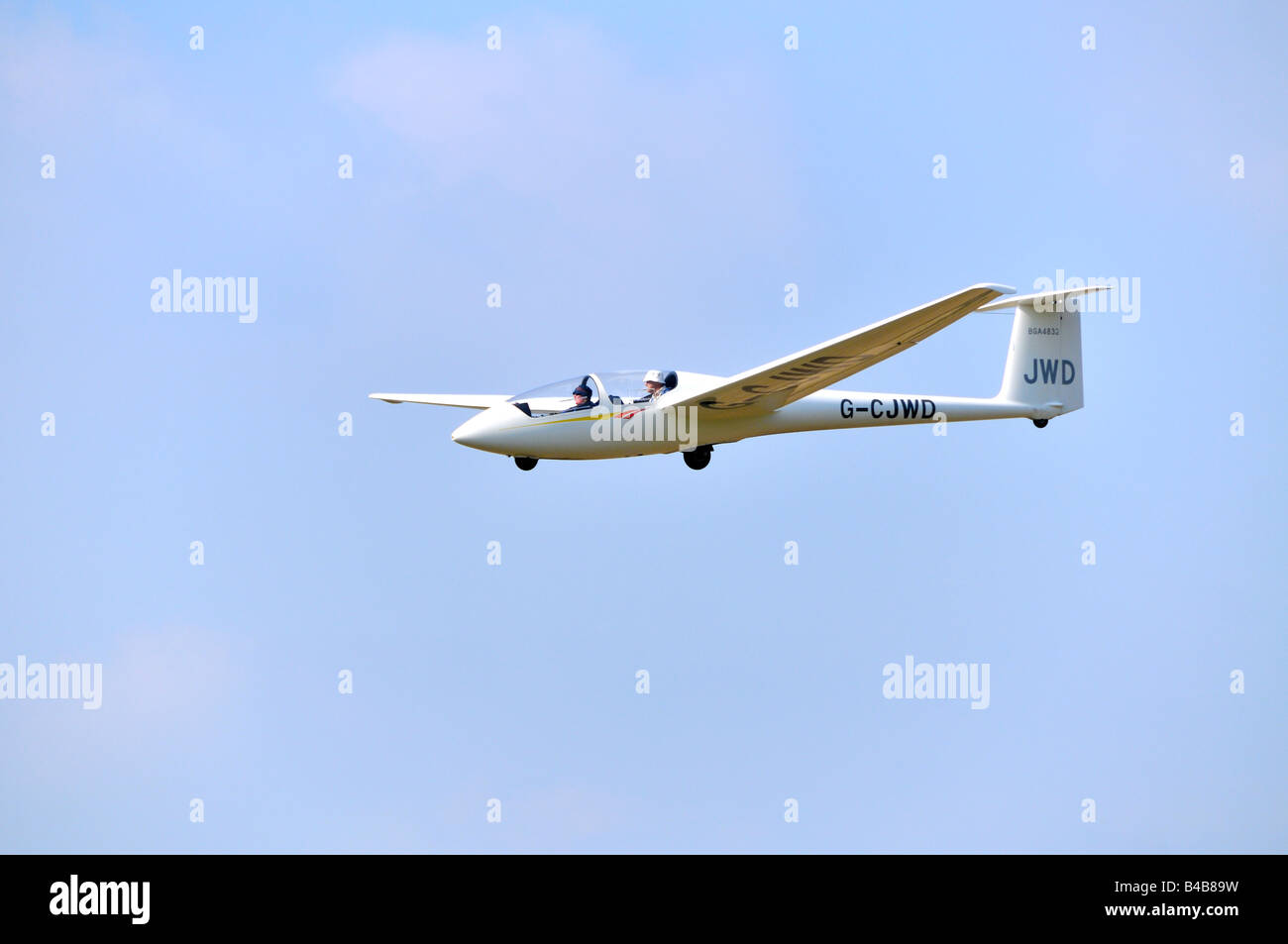 Glider in flight Dunstable Downs England Stock Photo