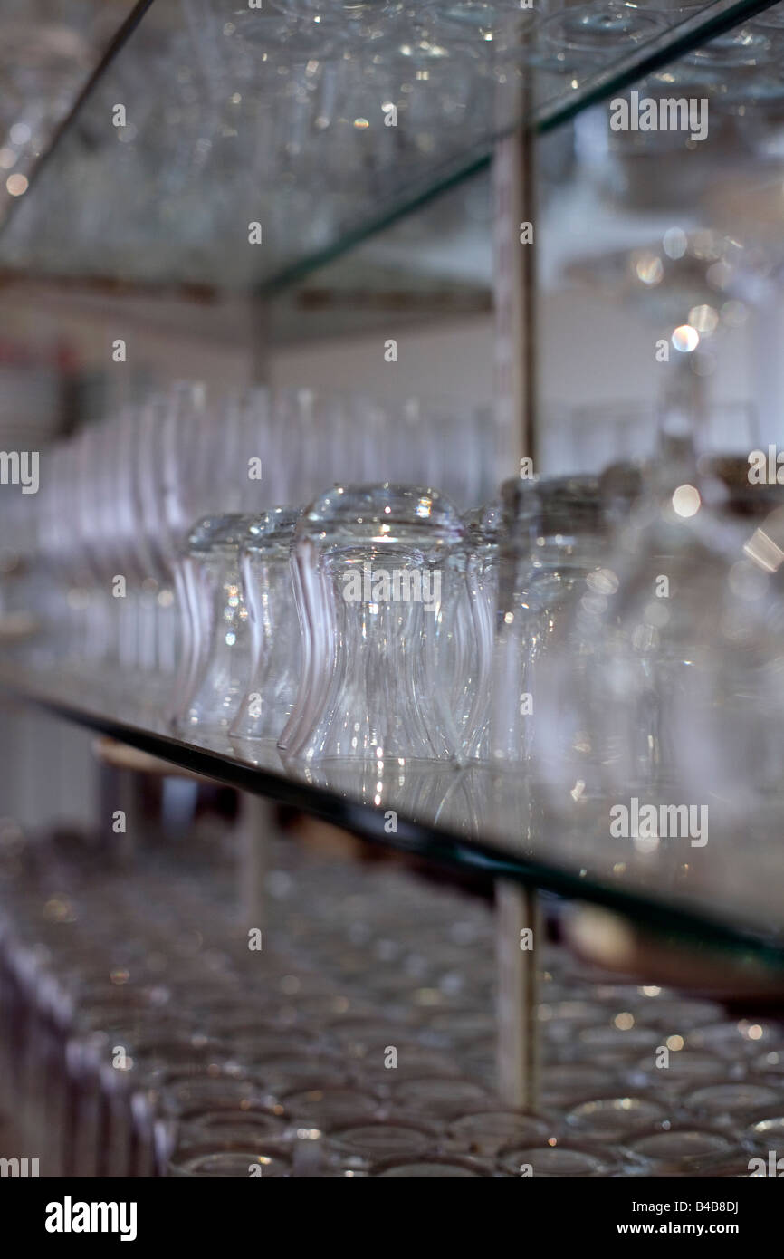 Rack of Glasses Stock Photo Alamy