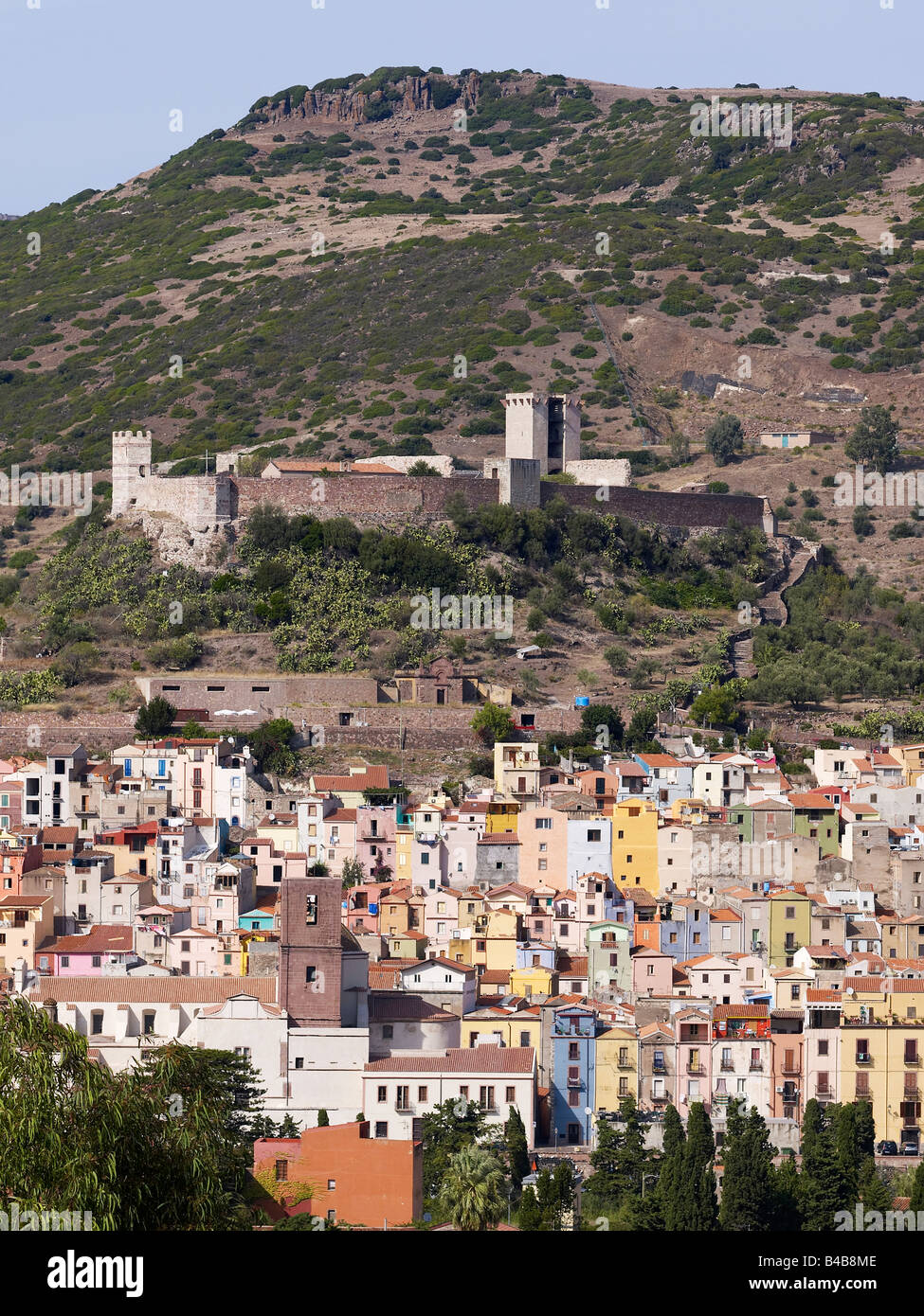 Bosa,a medieval little town in Sardinia,Italy Stock Photo