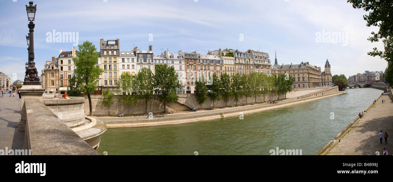 The River Seine and the Île de La Cité from Pont Neuf Paris France Stock Photo