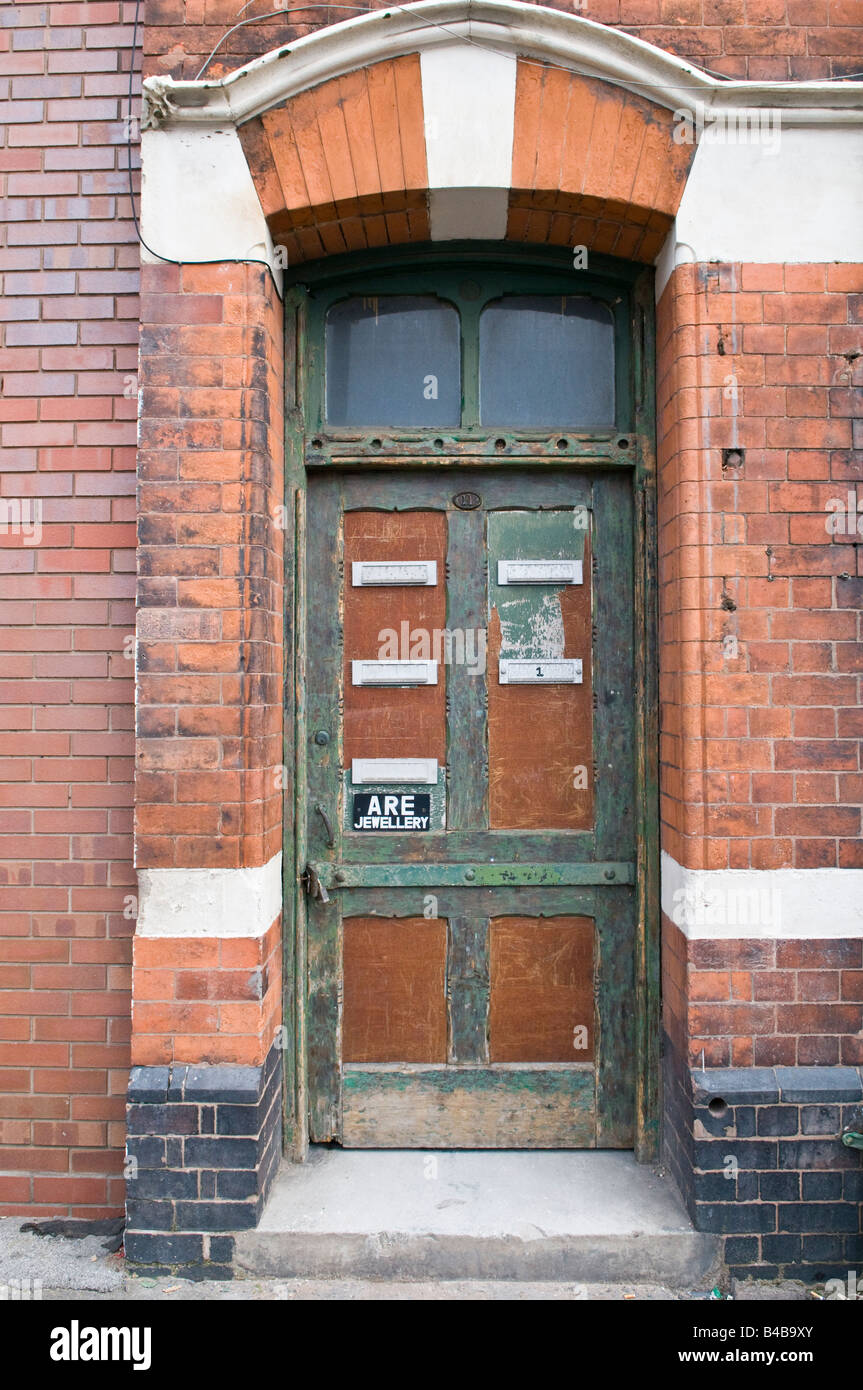 Doorway in the Jewellery Quarter, Birmingham Stock Photo