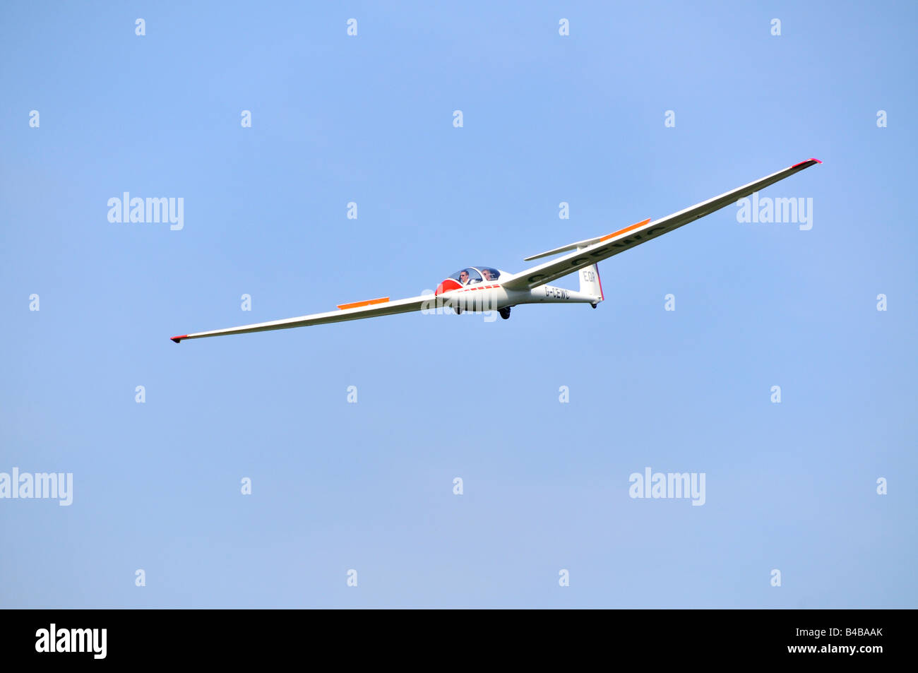 Glider against a blue sky Dunstable Downs England Stock Photo Alamy