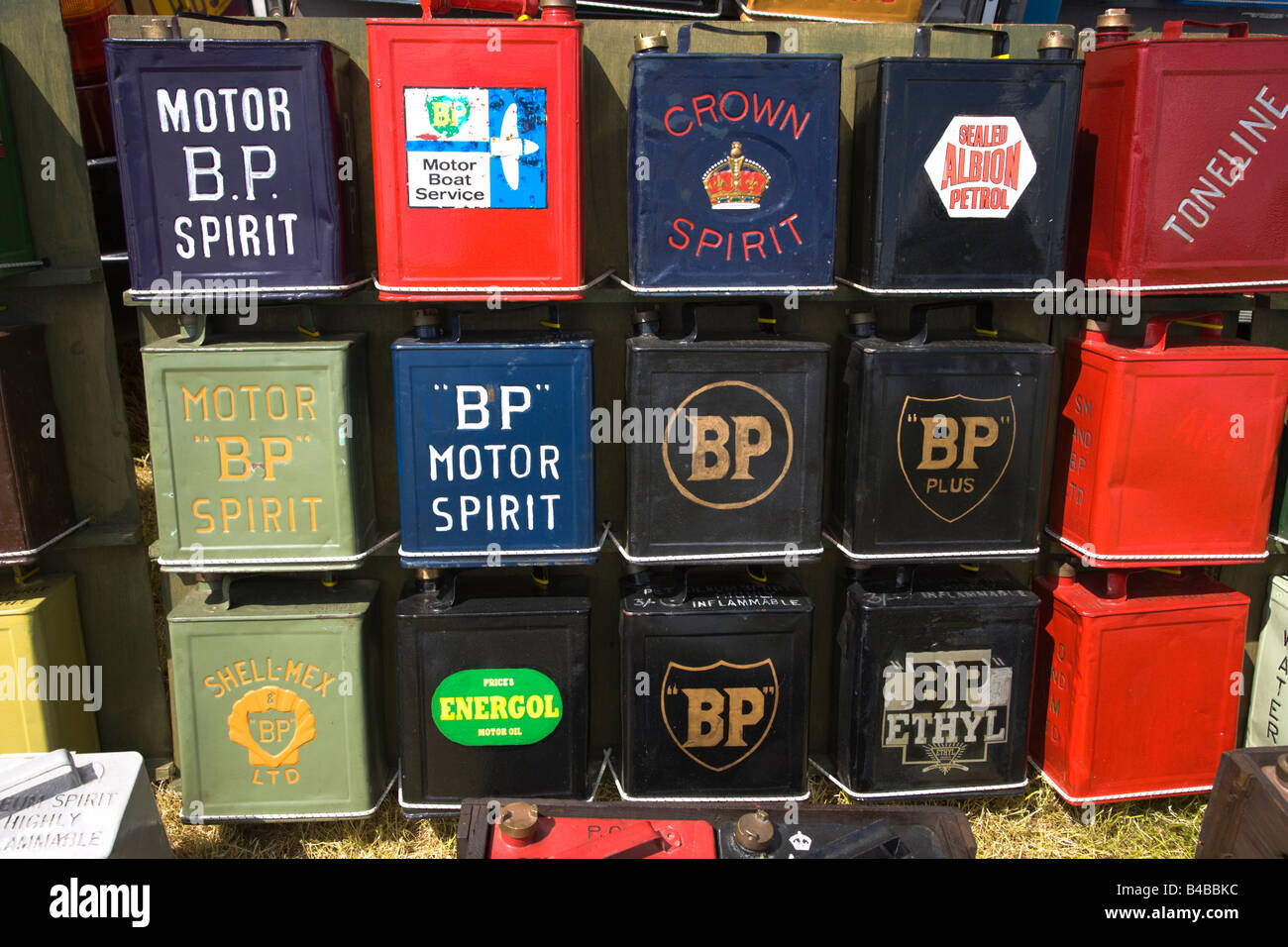 Wiltshire Steam vintage Rally England 2008 Petrol cans 1890 1950