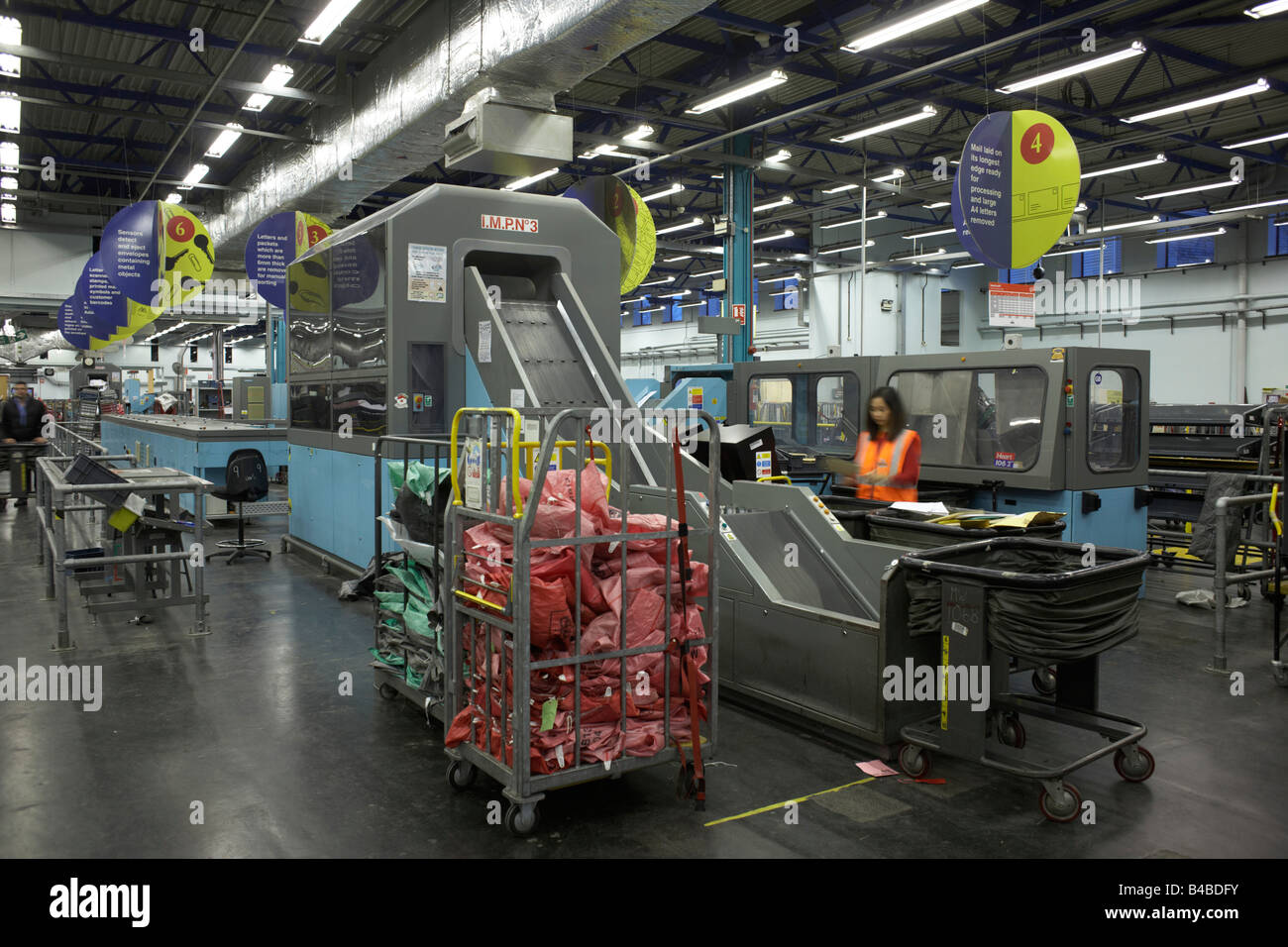 The Royal Mail's Siemens’ Integrated Mail Processor (SIMP) handling some of the 82 million items a day to 27 million UK homes Stock Photo