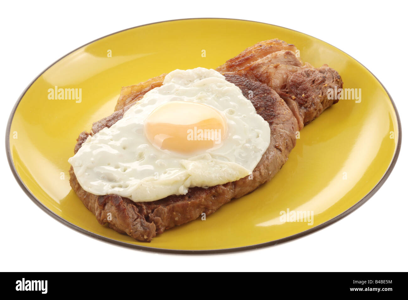 Sirloin Steak with Fried Egg Stock Photo Alamy