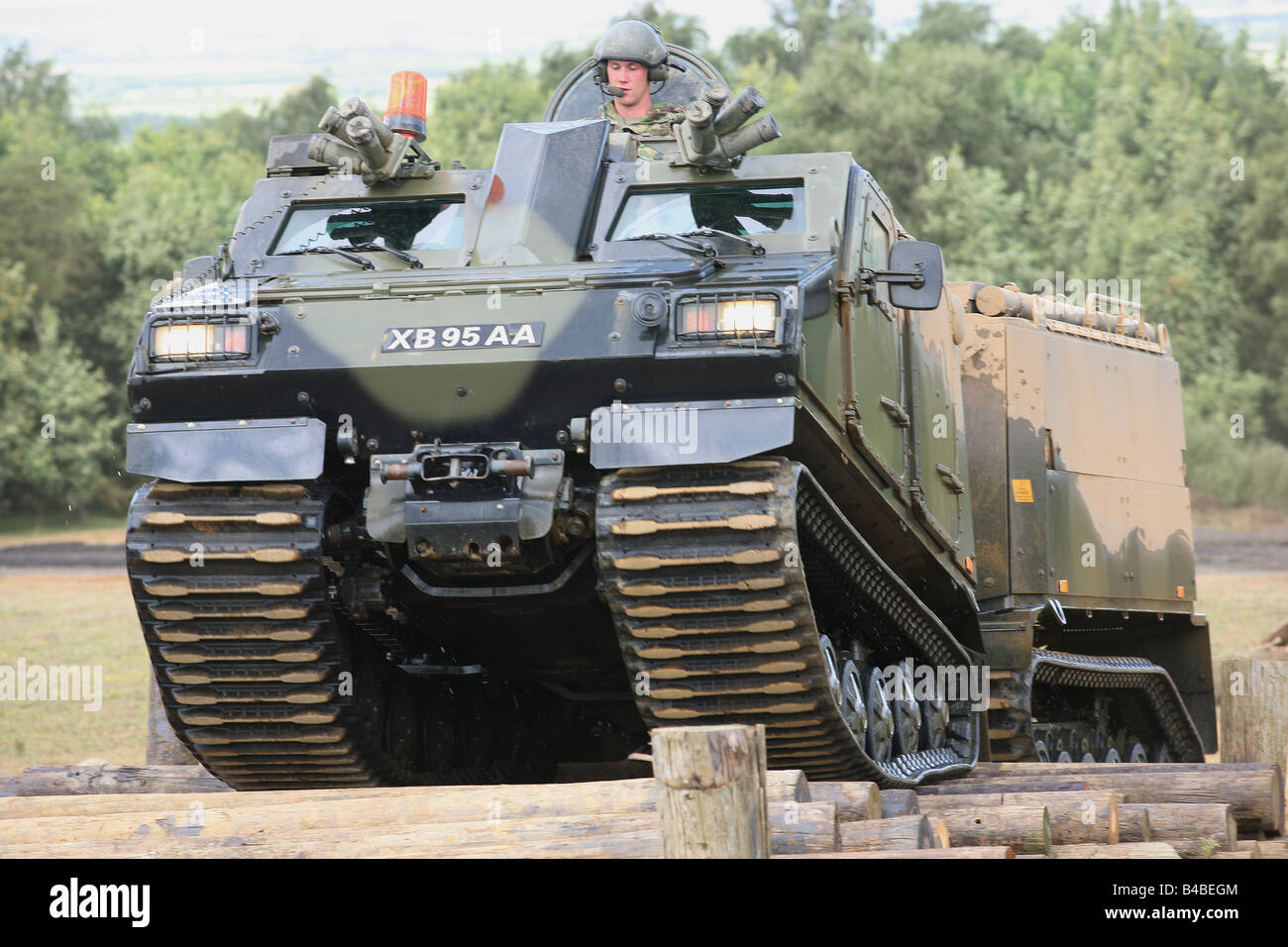 A Viking armoured vehicle in action Stock Photo