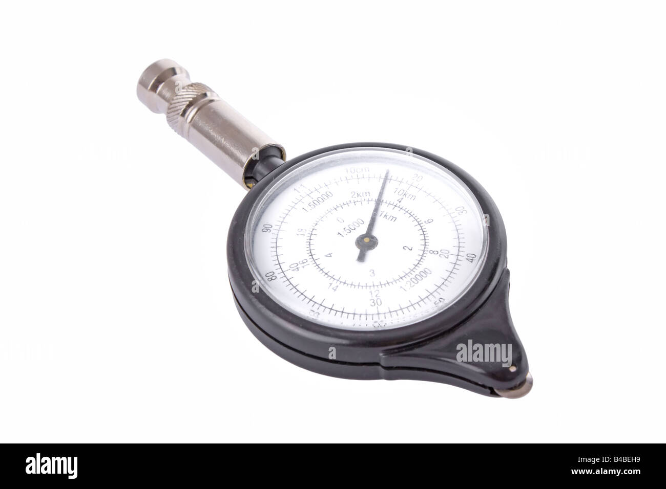 Analogue map measurer isolated on a white background Stock Photo