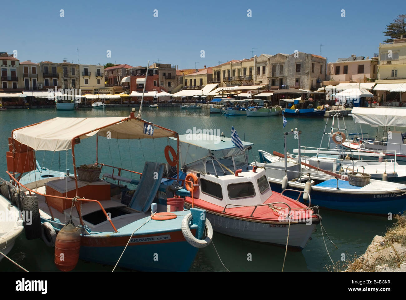The Venetian Harbour at Rethymnon Crete Stock Photo