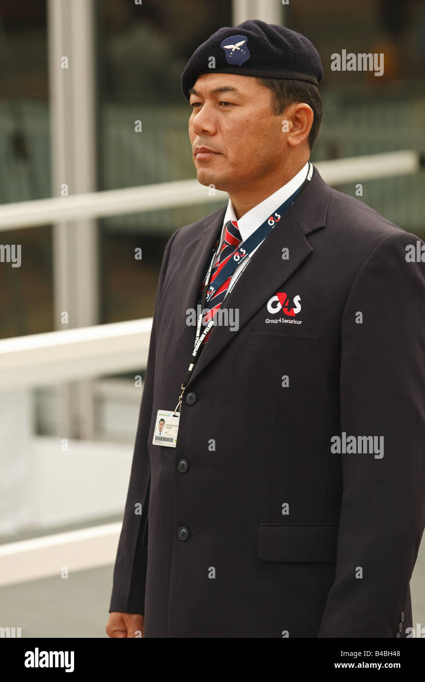 Gurkha soldier doing security at Tory Party conference in Birmingham UK Stock Photo