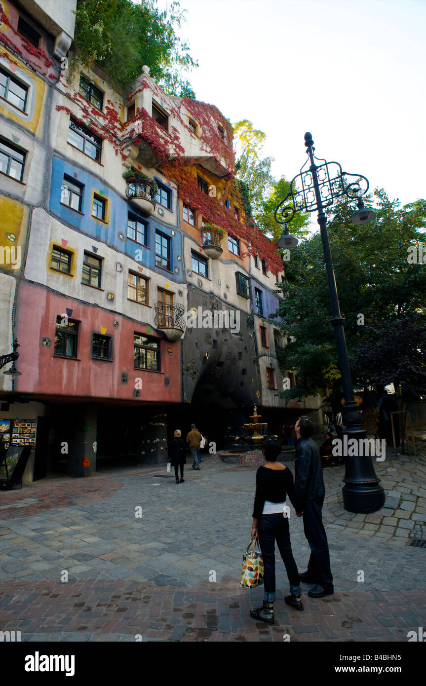 Hundertwasserhaus, Vienna, Austria. Stock Photo