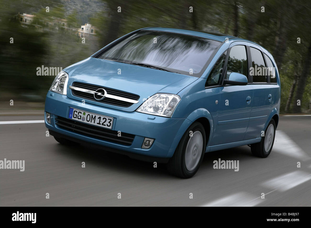 Car, Opel Meriva, Van, Limousine, model year 2003-, light blue-metallic ...