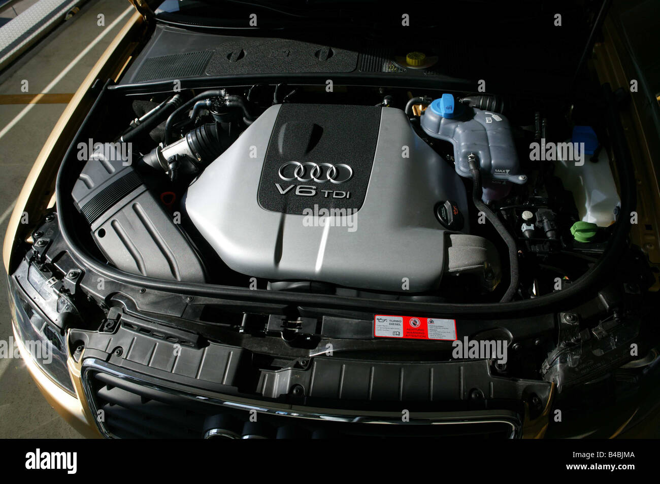 Car, Audi A4 Convertible, diesel engine, model year 2000-, gold, open top,  view in engine compartment, engine, technique/accesso Stock Photo - Alamy