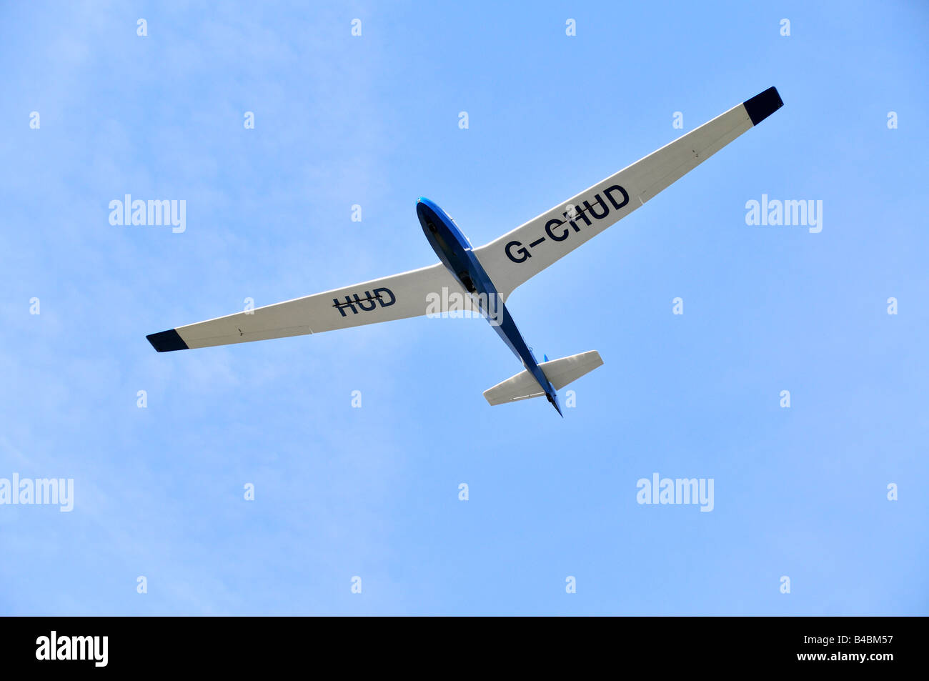 Glider against a blue sky Dunstable Downs England Stock Photo Alamy