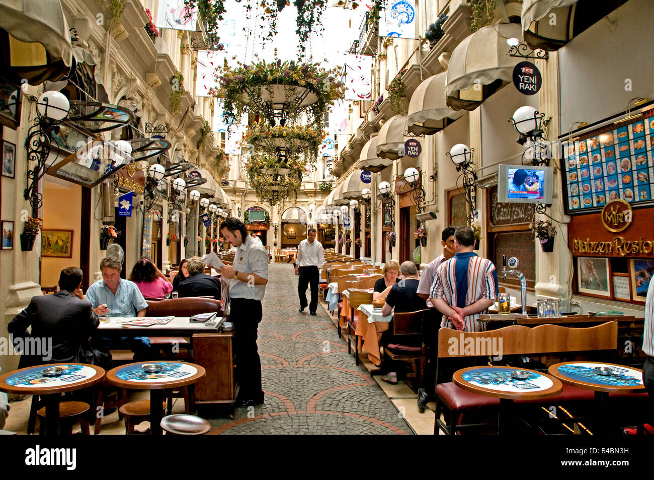 Restaurant Cicek Passage Istiklal Caddesi Beyoglu Istanbul Turkey Galatasaray Stock Photo
