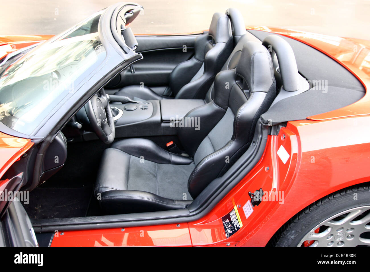 Car, Dodge Viper SRT-10, Convertible, model year 2003-, red, FGHDS, interior view, Interior view, Cockpit, seats, Front seats, D Stock Photo