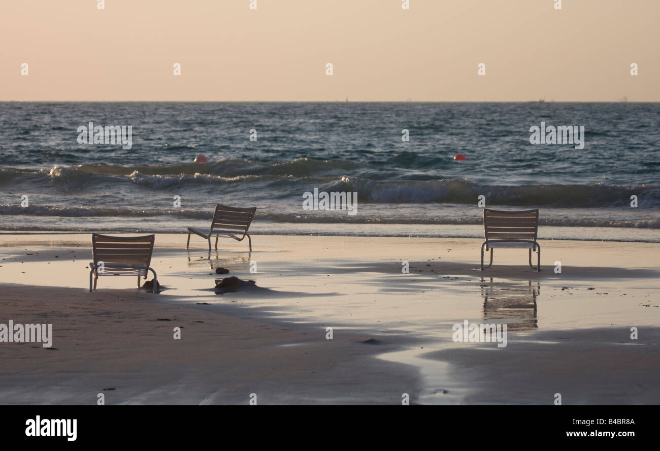 Chairs On The Beach In Dubai Stock Photo 19928730 Alamy