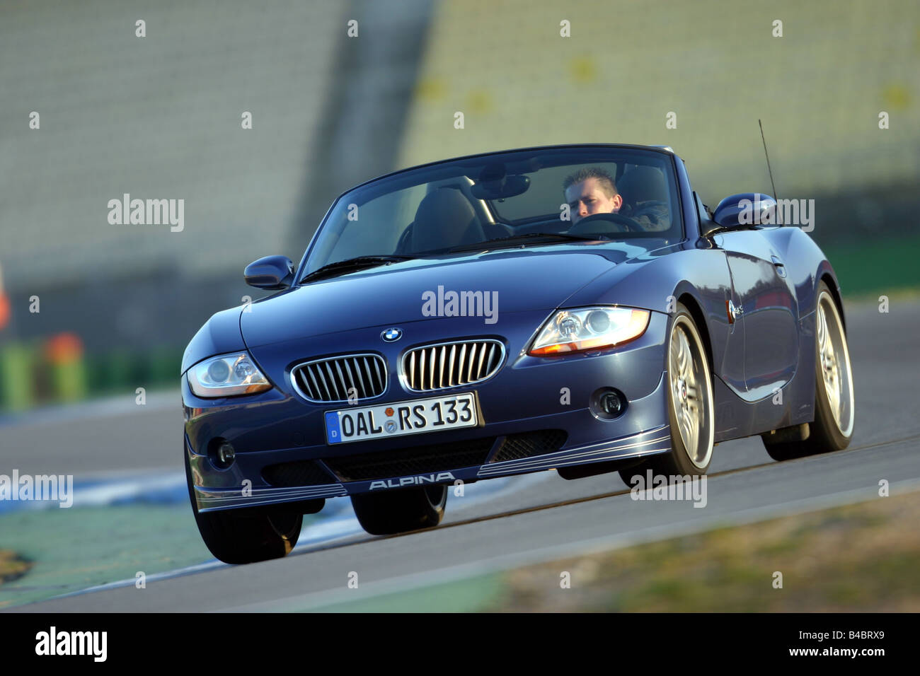 Car, BMW Alpina Roadster S 3.4 / Alpina Z4 3.4S, Convertible, open top,  driving, diagonal from the front, frontal view, test tra Stock Photo - Alamy
