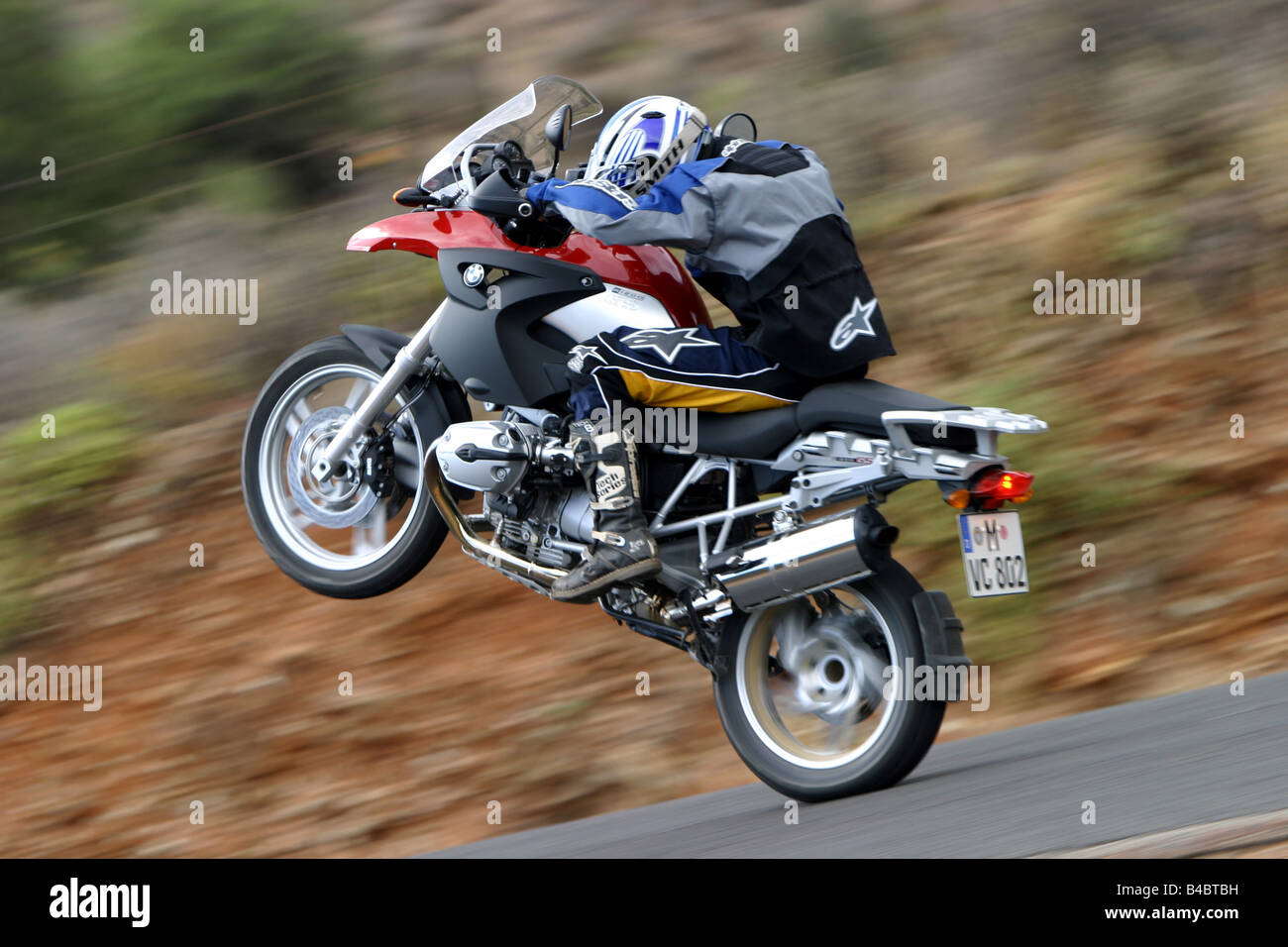 engine cycle, BMW R 1200 GS, model year 2004, enduro, driving, Wheely ...