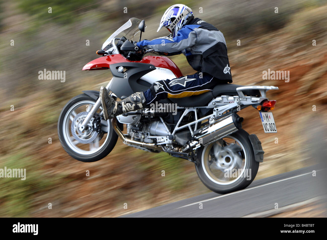 engine cycle, BMW R 1200 GS, model year 2004, enduro, driving, Wheely, side  view, photographer: Rossen Gargolov Stock Photo - Alamy