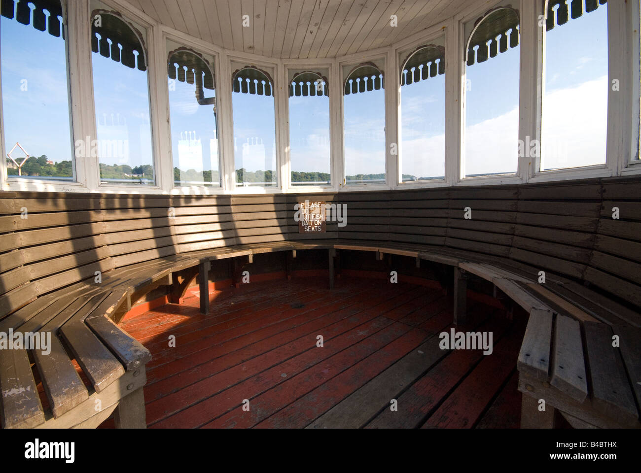 Garth Pier Seating Bangor Wales Stock Photo