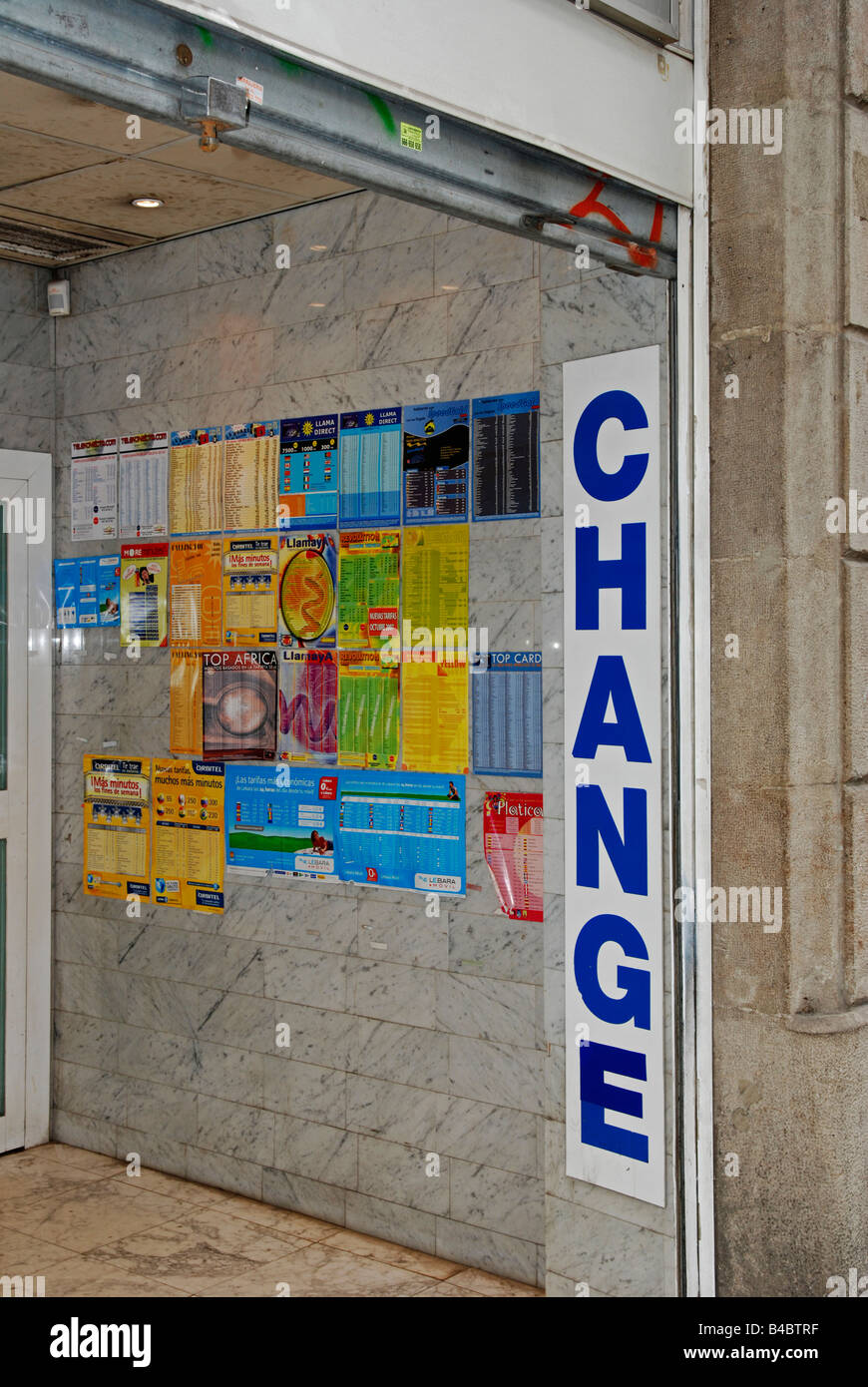 a money exchange shop in barcelona,spain Stock Photo