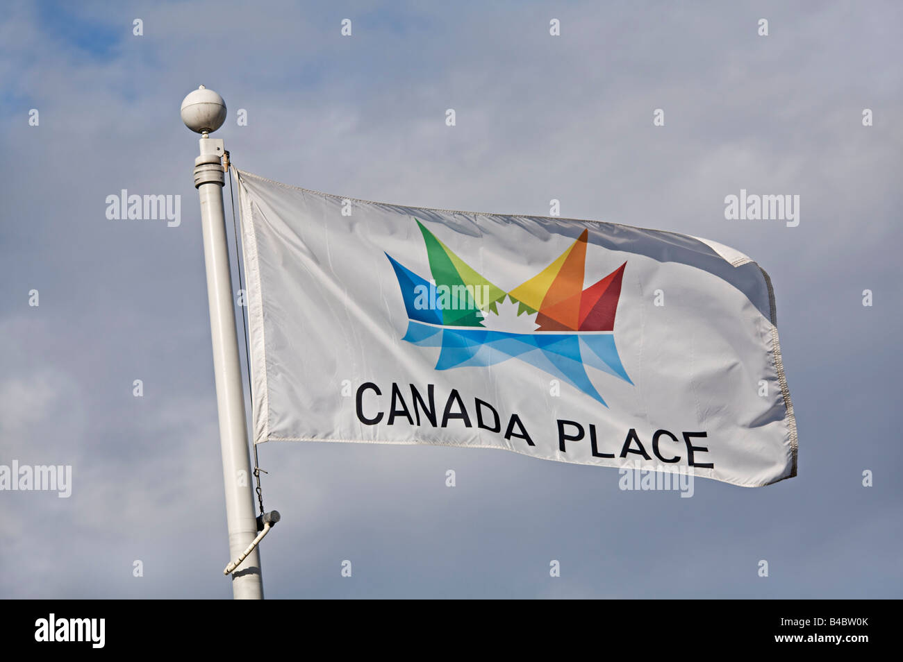 Canada Place Flag, Vancouver's national symbol Stock Photo