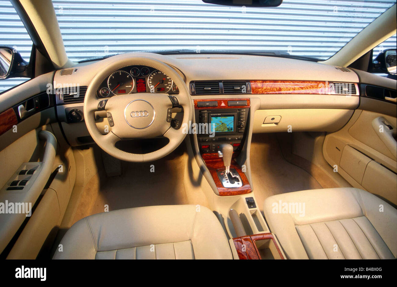 Car, Audi A6, model year 2001-2003, anthracite, upper middle-sized ,  Limousine, interior view, Interior view, Cockpit, bright in Stock Photo -  Alamy