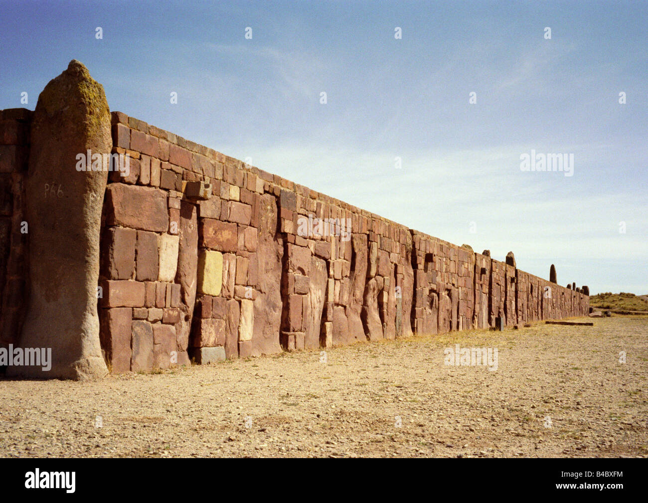Kalasasaya Temple Walls, Tiwanaku, Bolivia Stock Photo