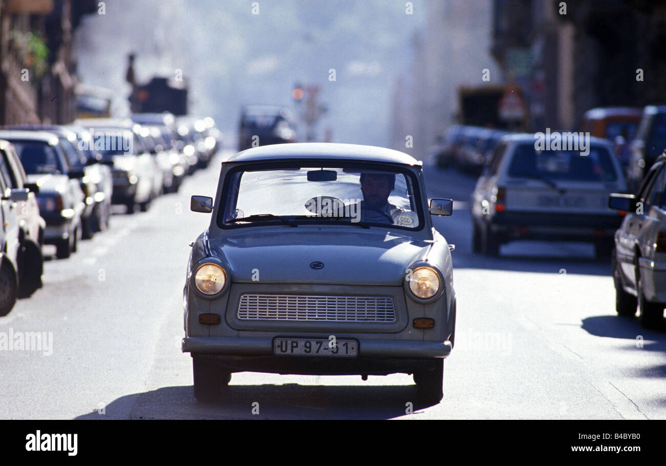 Car, Trabant 601, Trabbi, model year 1983/1984, driving, City, frontal view, photographer: Hans Dieter Seufert Stock Photo
