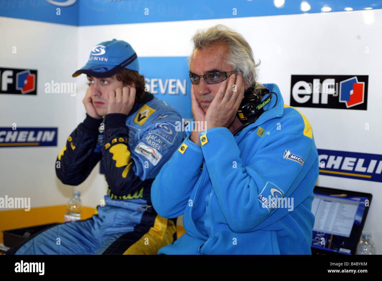 engine sport, Flavio Briatore and Alonso Fernando, Renault, Formel 1 Stock Photo - Alamy