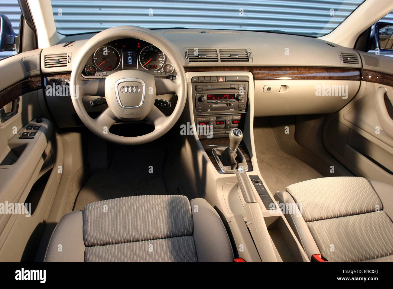 Car, Audi A4 Avant 2.0 TDI, Limousine, hatchback, upper middle-sized ,  model year 2004-, blue, interior view, Interior view, Coc Stock Photo -  Alamy