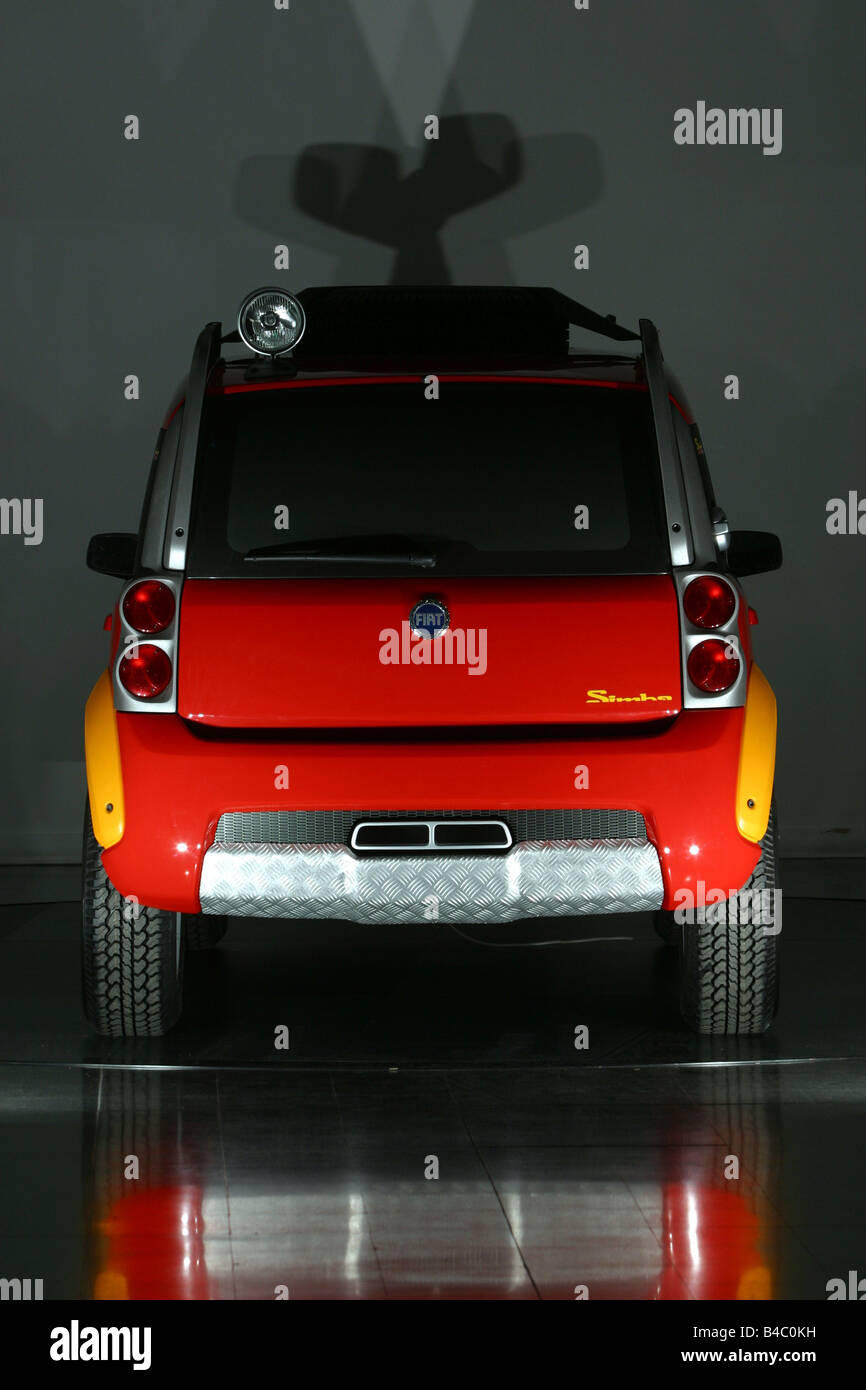 Car, Fiat Simba, Concept Car, Study, model year 2003, red-orange ...