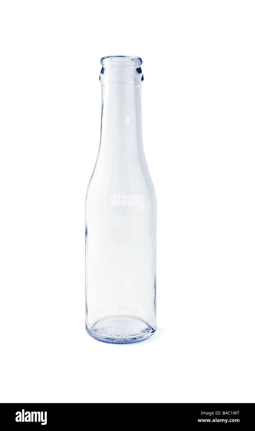 Empty glass bottle on white background Stock Photo