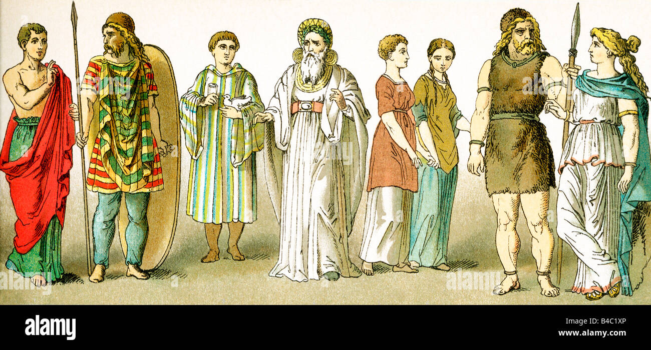 Dress of the Britons, Gauls and Germans For sale as Framed Prints