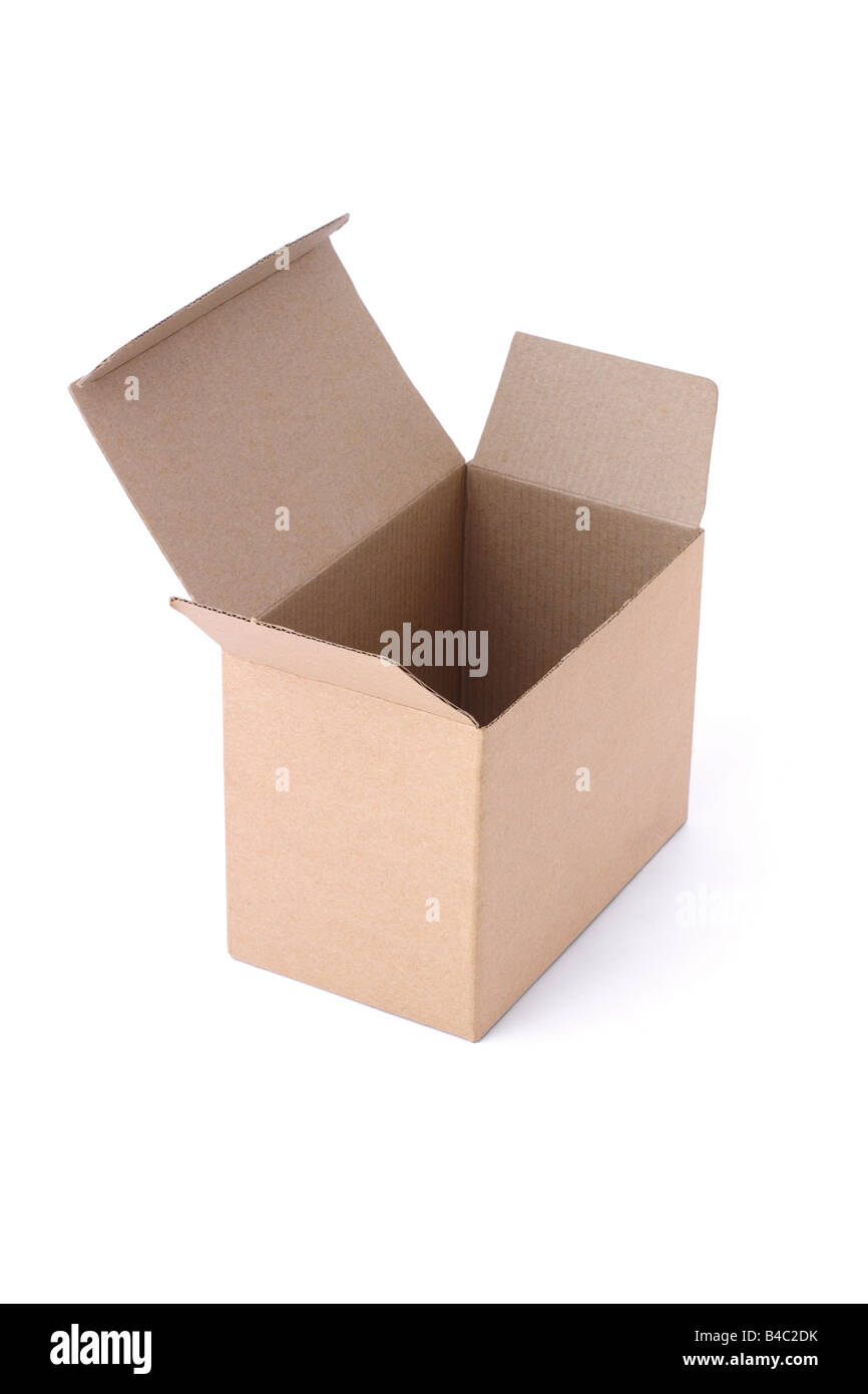 Empty paper box on white background Stock Photo