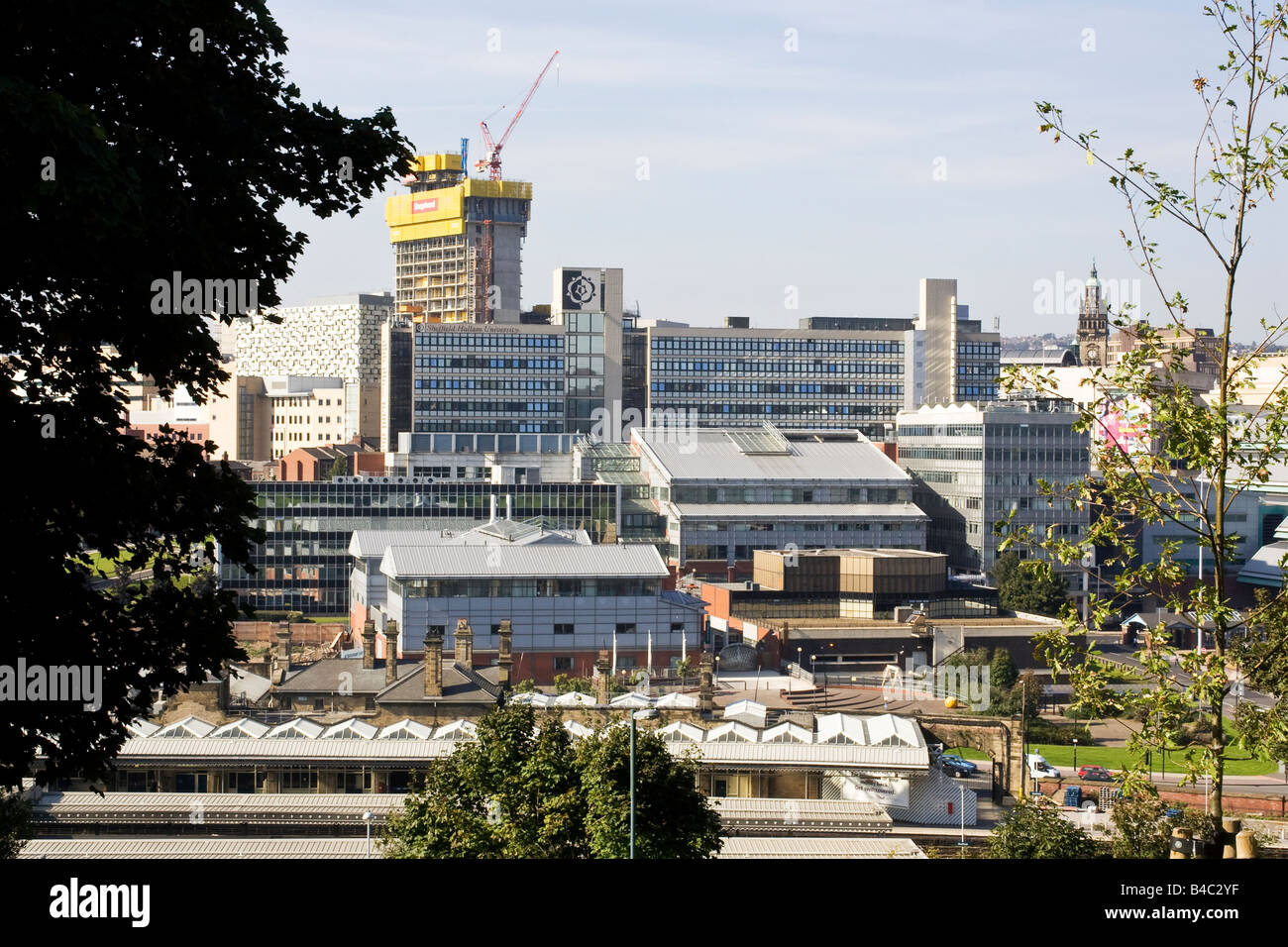 Sheffield city centre and Hallam University campus Stock Photo