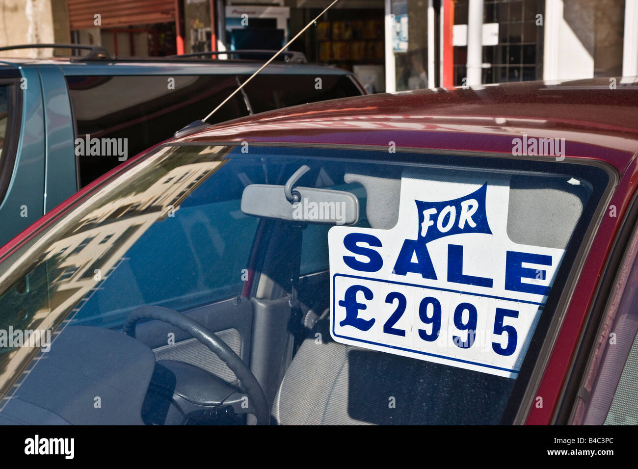 Car for sale, Sterling pounds Stock Photo Alamy