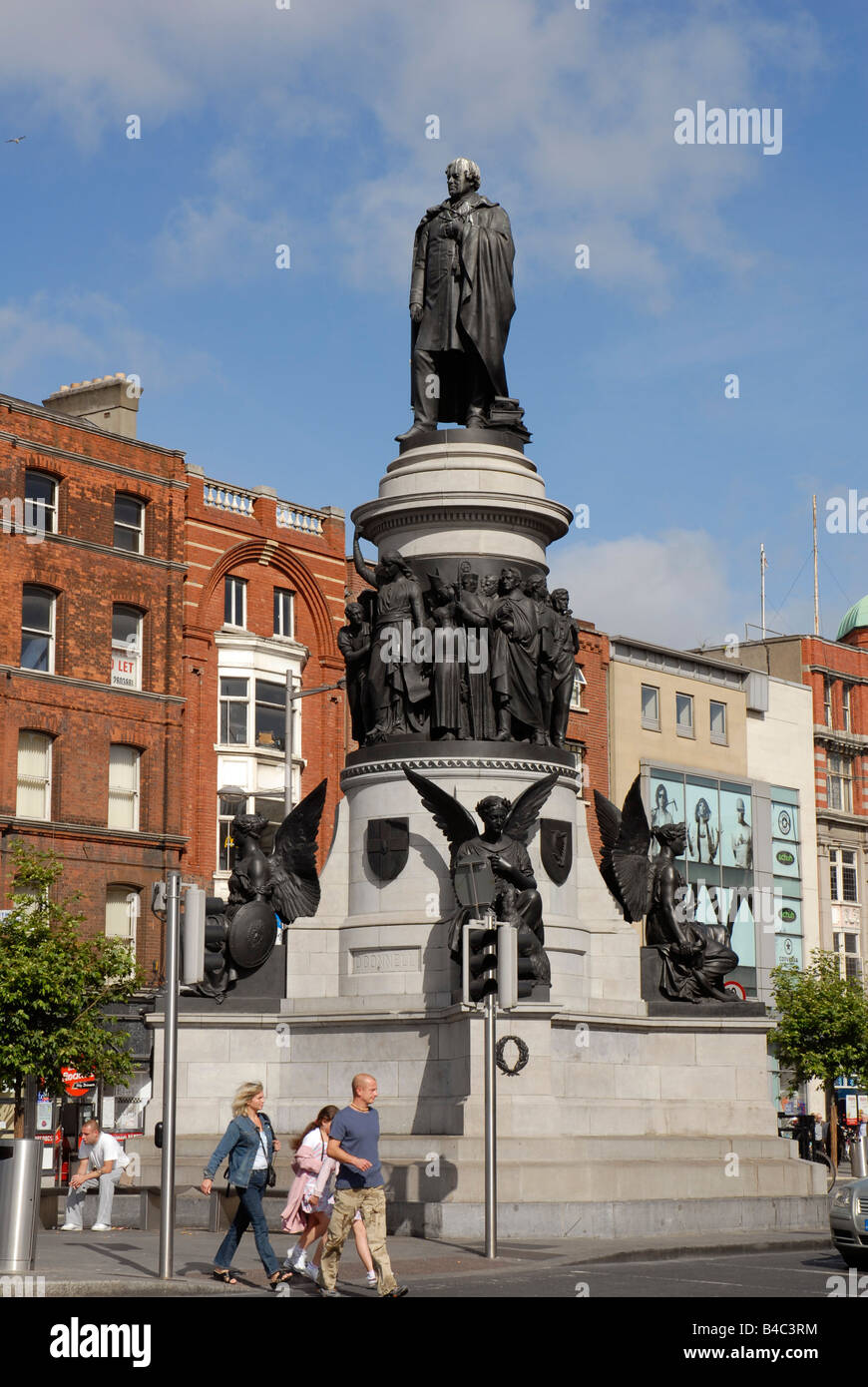The O'Connell monument in O'Connell street Dublin Ireland Stock Photo