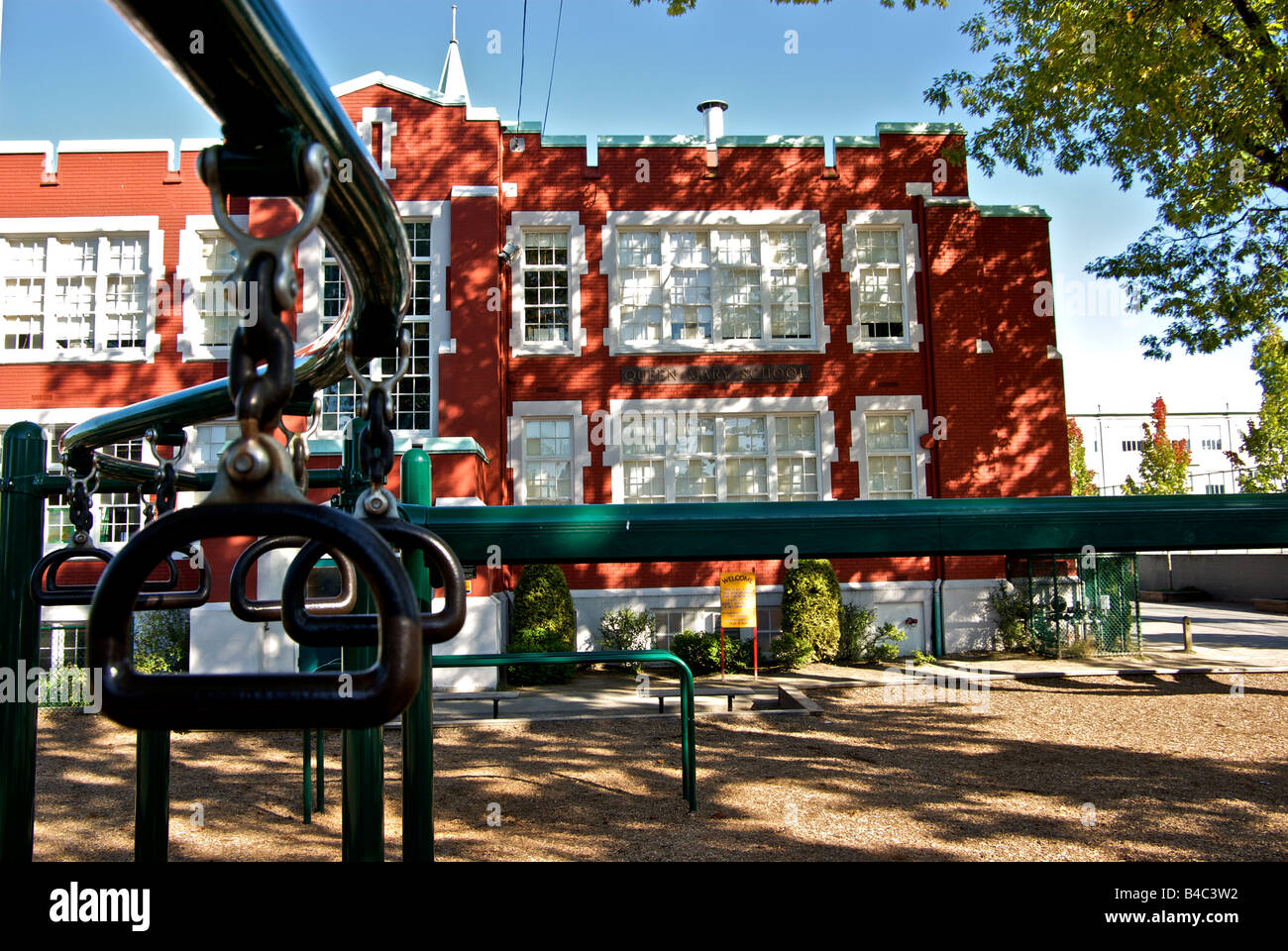 Queen Mary public elementary school with its adventure playground