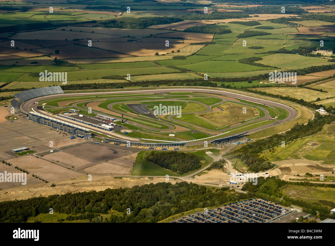 Aerial photograph of Rockingham Motor Speedway near to Corby Northamptonshire Stock Photo
