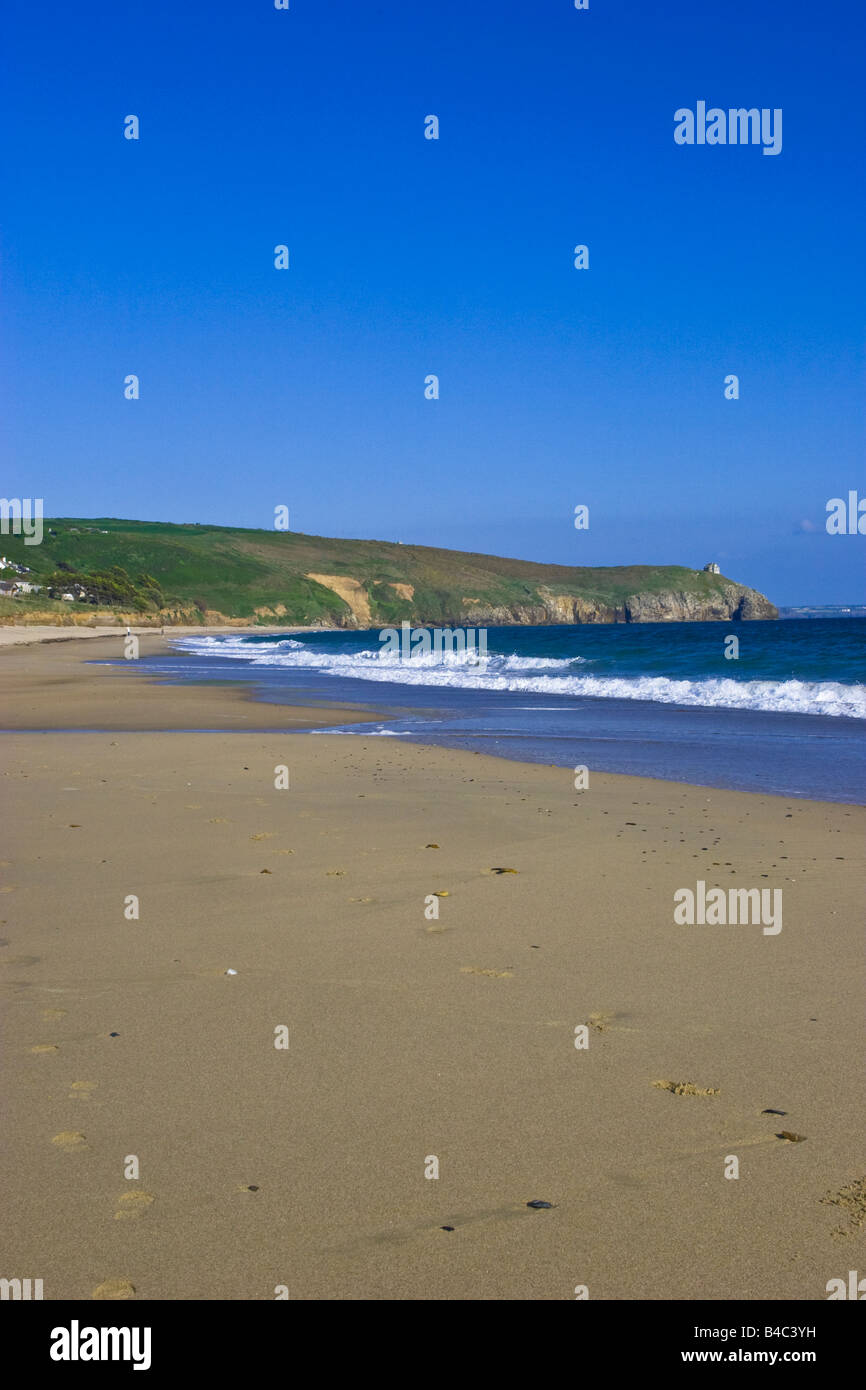 A deserted beach at Praa Sands Cornwall United Kingdom Great Britain England UK 2008 Stock Photo
