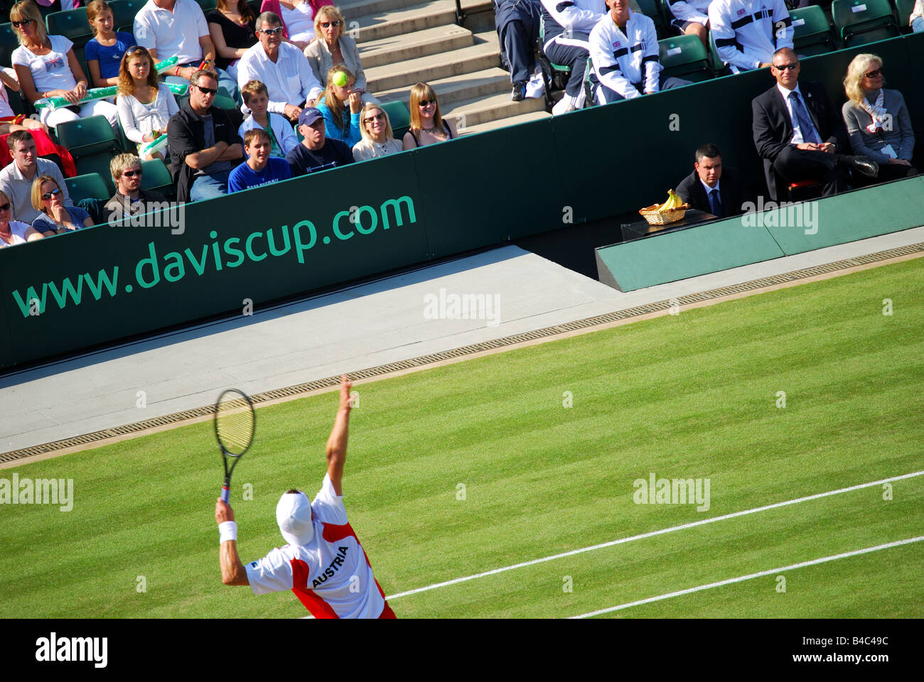 Davis Cup match, Great Britain vs Austria, Wimbledon Lawn Tennis Club, Wimbledon, London Borough of Merton, Greater London, England, United Kingdom Stock Photo