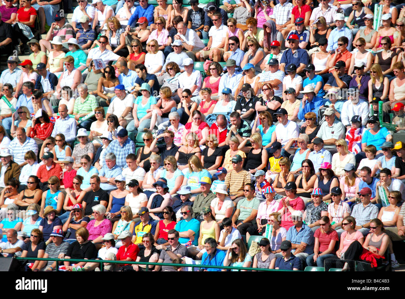 Crowd on Court One, Davis Cup match, Wimbledon Lawn Tennis Club, Wimbledon, Borough of Merton, Greater London, England, United Kingdom Stock Photo