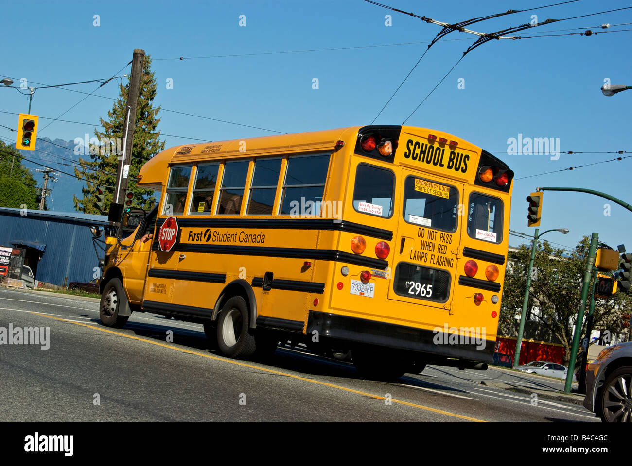 Private enterprise school bus service Stock Photo