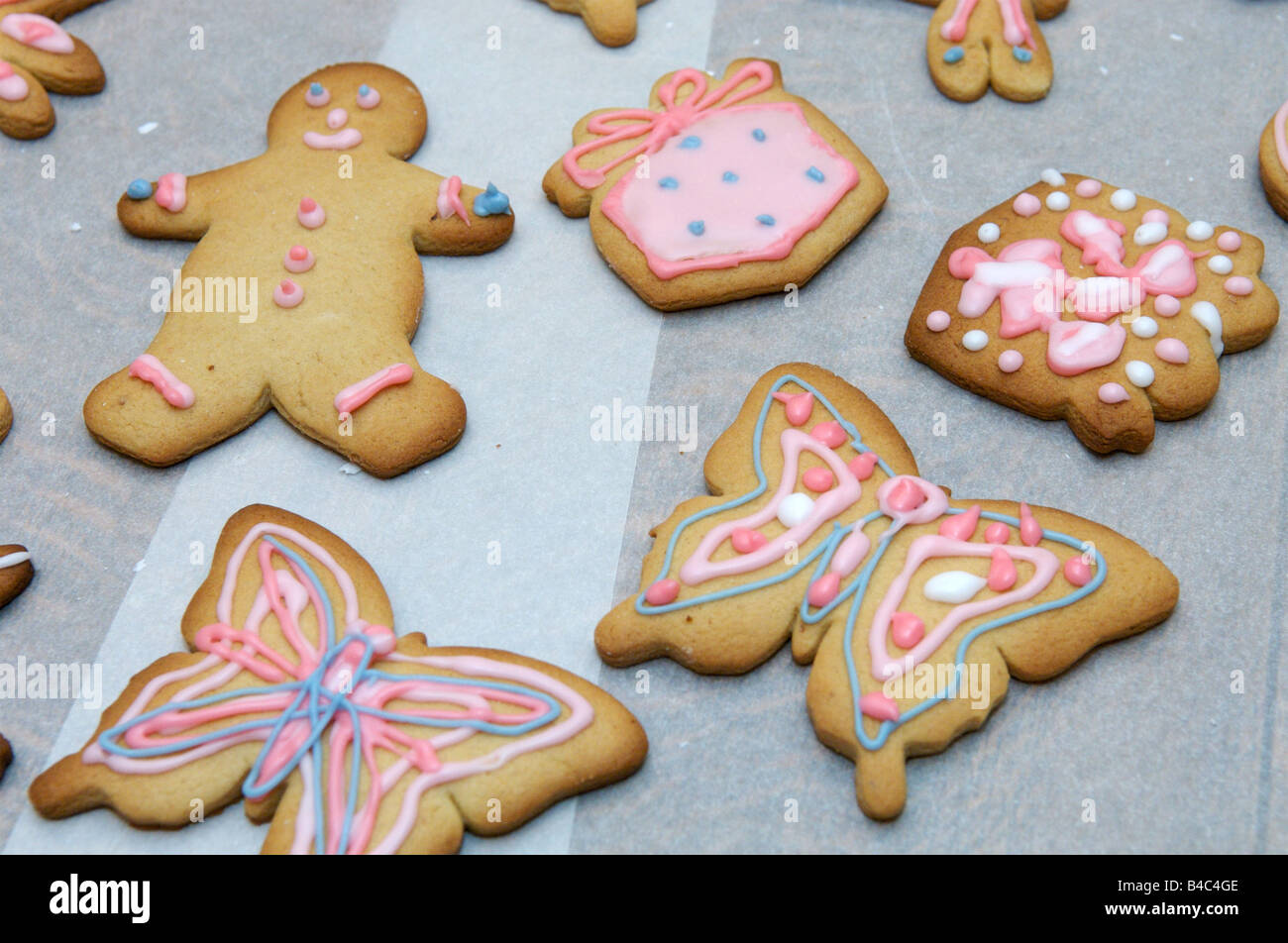 Decorated Gingerbread Shapes Stock Photo