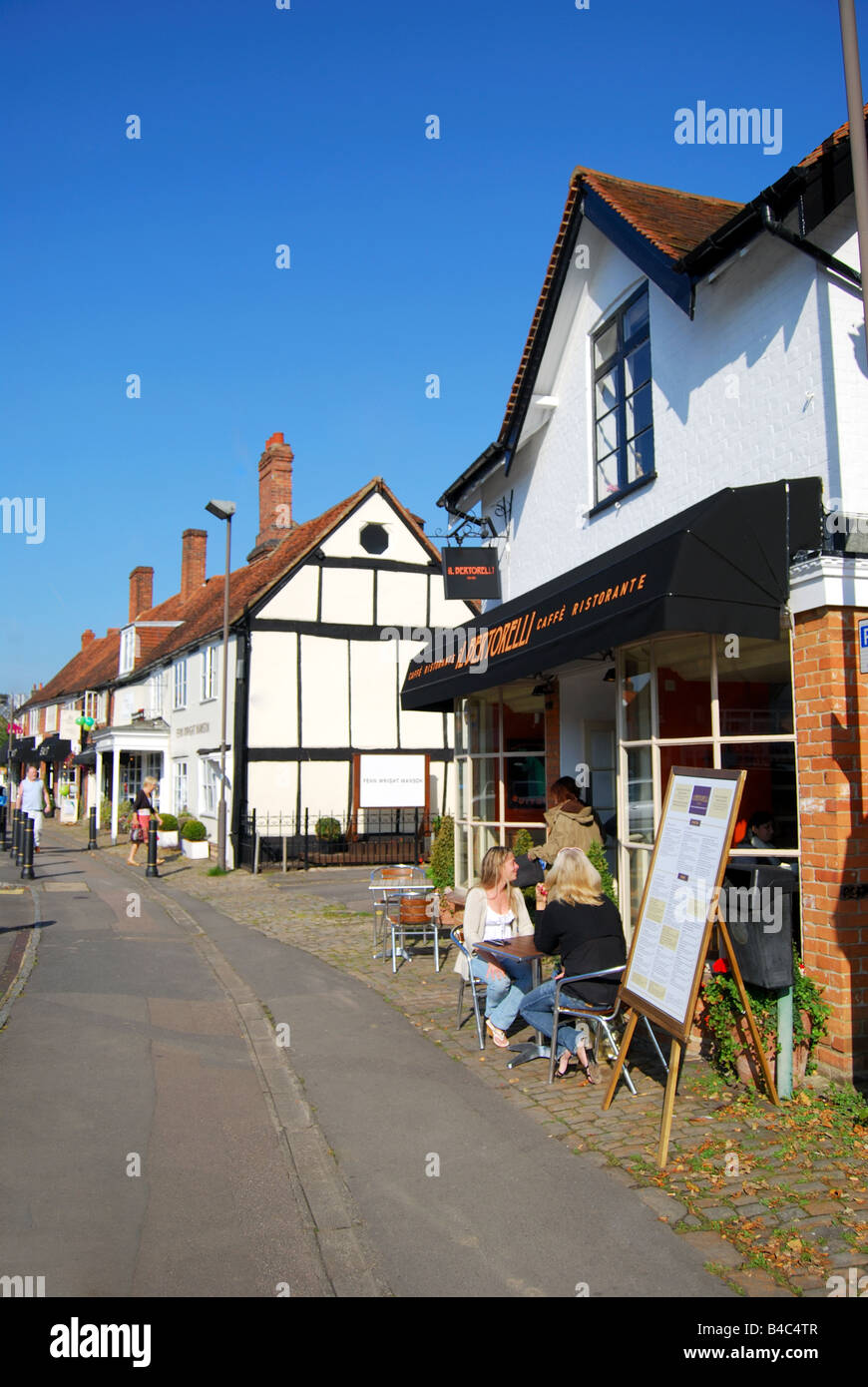 Period shops and cafe, The Broadway, Old Amersham, Buckinghamshire, England, United Kingdom
