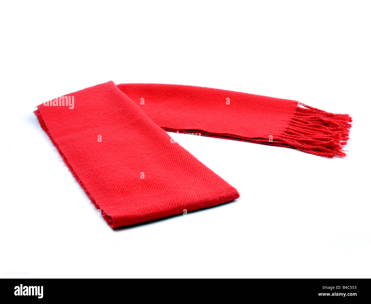 Red Wool winter scarf Stock Photo