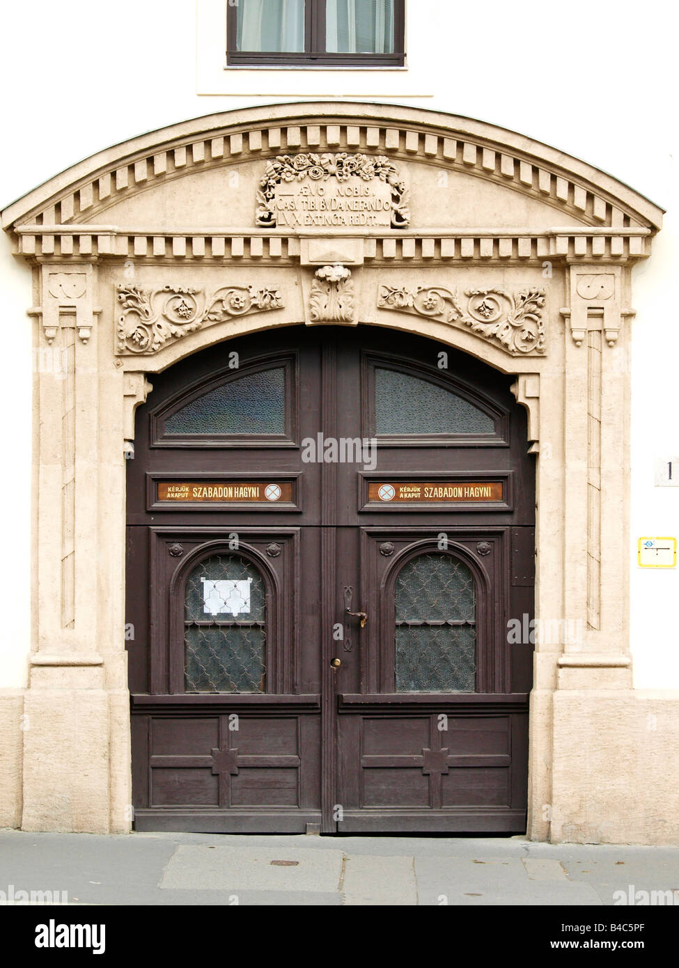 Budapest Hungary Varhegy Castle Hill detail of doorway Stock Photo